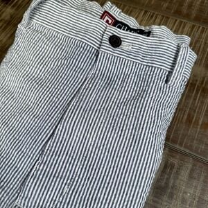 Ralph Lauren Chaps Seersucker Shorts Mens‎ Sz 38 Gray White Striped Chino Casual